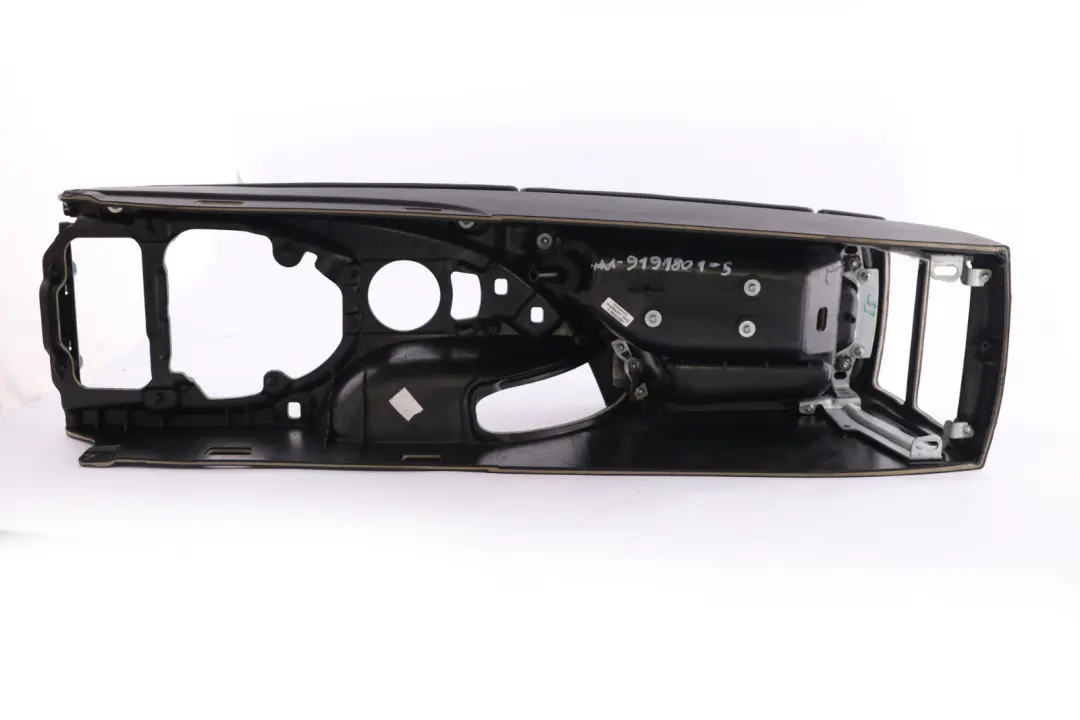 BMW 5 Series E60 E61 5 Black Split Slide Centre Console Leather Armrest Part - SKU rhd-9191801-5 - Part number 9191801