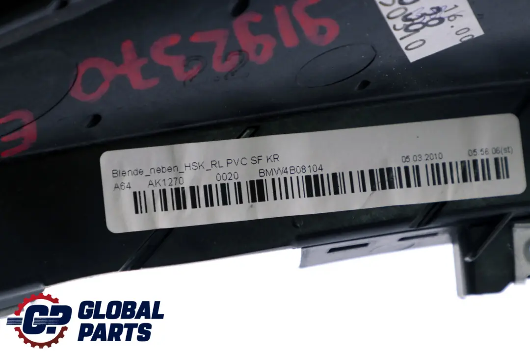 BMW Z4 Series E89 Roadster Cover Glove Box Glovebox Trim Panel Korallrot Red - SKU rhd-9192370 - Part number 9192370