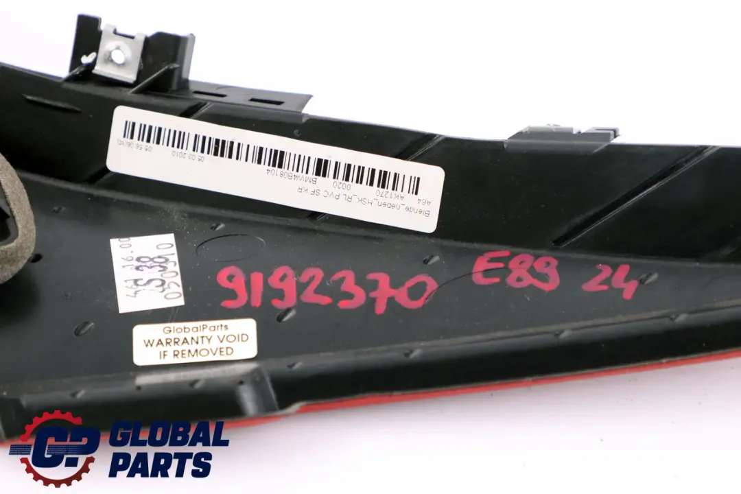 BMW Z4 Series E89 Roadster Cover Glove Box Glovebox Trim Panel Korallrot Red - SKU rhd-9192370 - Part number 9192370