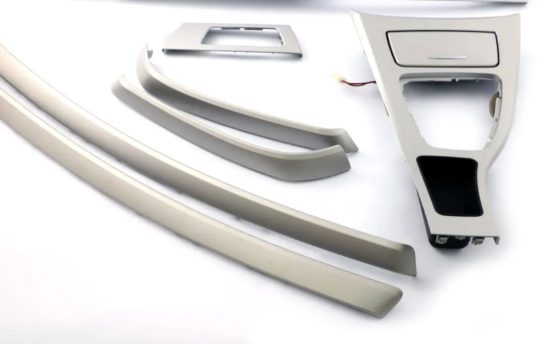 Set Trim Dashboard Console Strip Satin Silber Silver to BMW 3 Series 1 E90 E91 LCI with Part number 9197278 BMW 3 Series 1 E90 E91 LCI Set Trim Dashboard Console Strip Satin Silber Silver - SKU rhd-9197278-1 - Part number 9197278