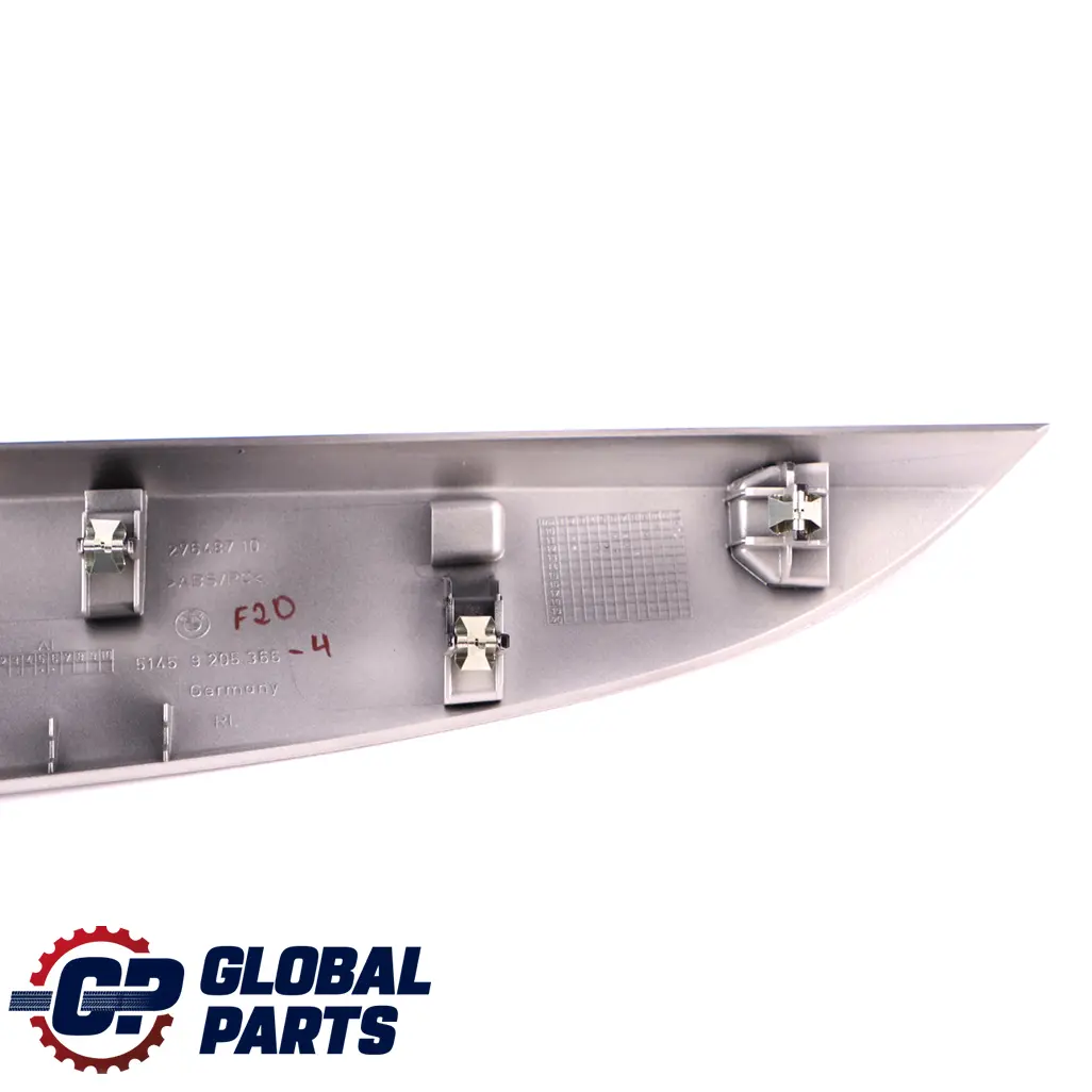 Interior Decor Trim Panel Dashboard Cover Satinsilber Silver to BMW 1 Series 4 F20 with Part number 9205366 BMW 1 Series 4 F20 Interior Decor Trim Panel Dashboard Cover Satinsilber Silver - SKU rhd-9205366-4 - Part number 9205366