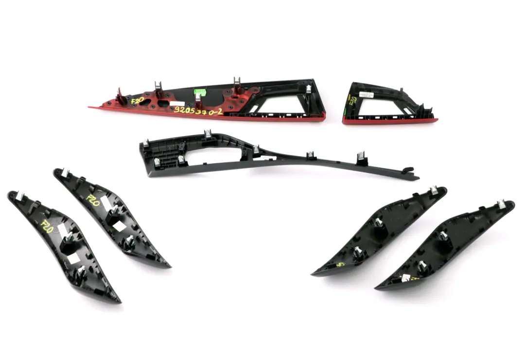 BMW 1 Series 2 F20 Set Trim Strip Dashboard Cover Black Glossy Korallrot Red - SKU rhd-9205370-2 - Part number 9205370