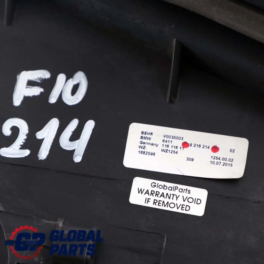 Heater Blower Fan Motor Housing Case to BMW F01 F02 F06 F10 F11 F12 F13 with Part number 9216214 BMW F01 F02 F06 F10 F11 F12 F13 Heater Blower Fan Motor Housing Case - SKU rhd-9216214 - Part number 9216214