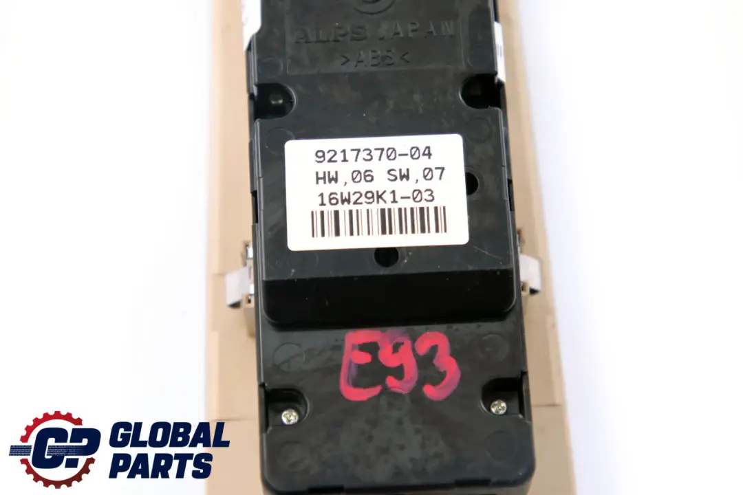 BMW 3 Series E93 Switch Window Lifter Driver's Side Right O/S Beige - SKU rhd-9217370 - Part number 9217370