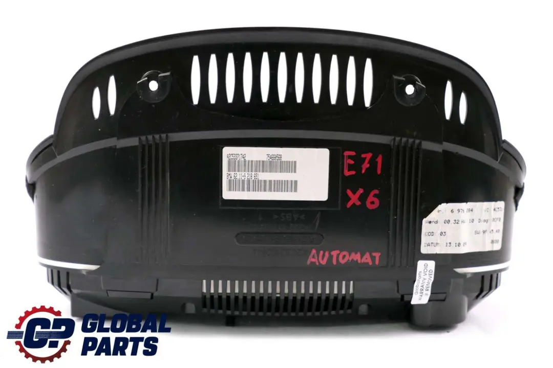 BMW X6 Series E71 Instrument Cluster Speedo Clocks Automatic 9218651 - SKU rhd-9218651 - Part number 6976284