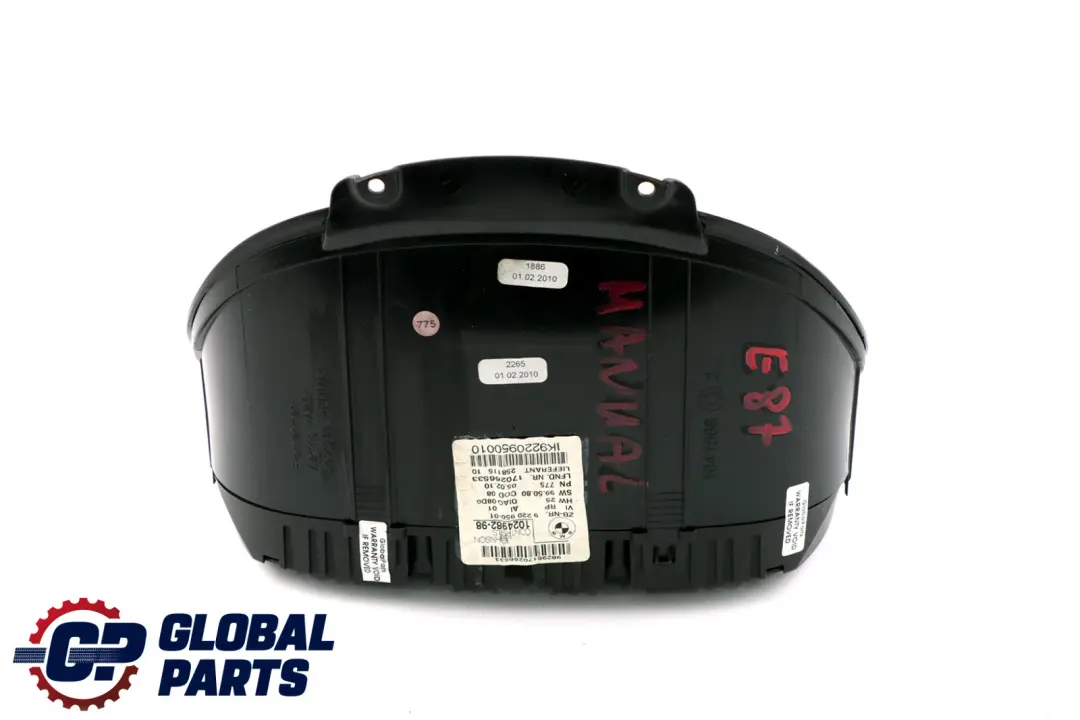 Instrument Cluster Speedo Clocks 9220950 to BMW 1 Series E81 E82 E87 E88 Diesel with Part number 62109220950 BMW 1 Series E81 E82 E87 E88 Diesel Instrument Cluster Speedo Clocks 9220950 - SKU rhd-9220950 - Part number 62109220950