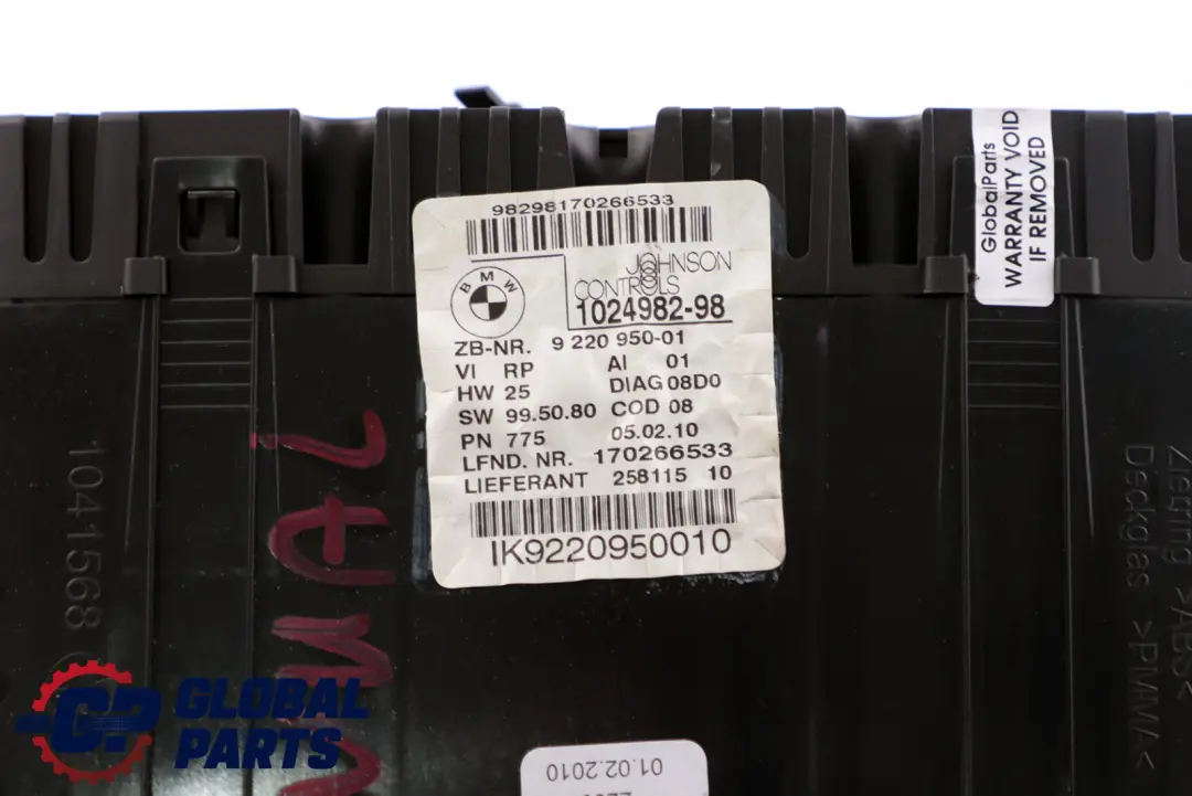 BMW 1 Series E81 E82 E87 E88 Diesel Instrument Cluster Speedo Clocks 9220950 - SKU rhd-9220950 - Part number 62109220950