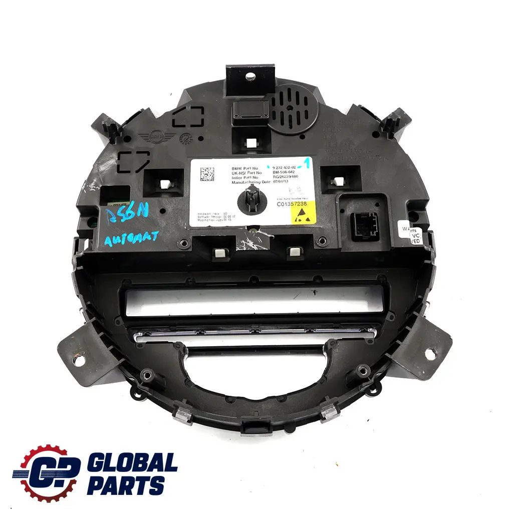 Instrument Cluster Speedo Meter Panel Automatic to MINI Cooper R55 R56 LCI with Part number 9232432 MINI Cooper R55 R56 LCI Instrument Cluster Speedo Meter Panel Automatic - SKU rhd-9232432-1 - Part number 9232432