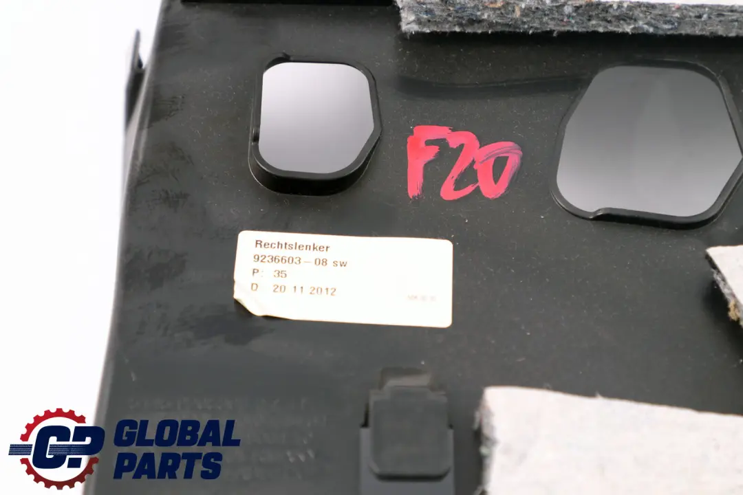 Footwell Trim Panel Under Dashboard Cover to BMW 1 2 Series F20 F21 F23 Passenger with Part number 9236603 BMW 1 2 Series F20 F21 F23 Passenger Footwell Trim Panel Under Dashboard Cover - SKU rhd-9236603 - Part number 9236603