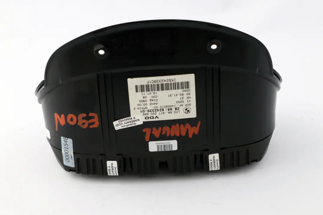 BMW 3 X1 Series E90 LCI Instrument Cluster Speedo Clocks Manual Petrol - SKU rhd-9242339 - Part number 9242339