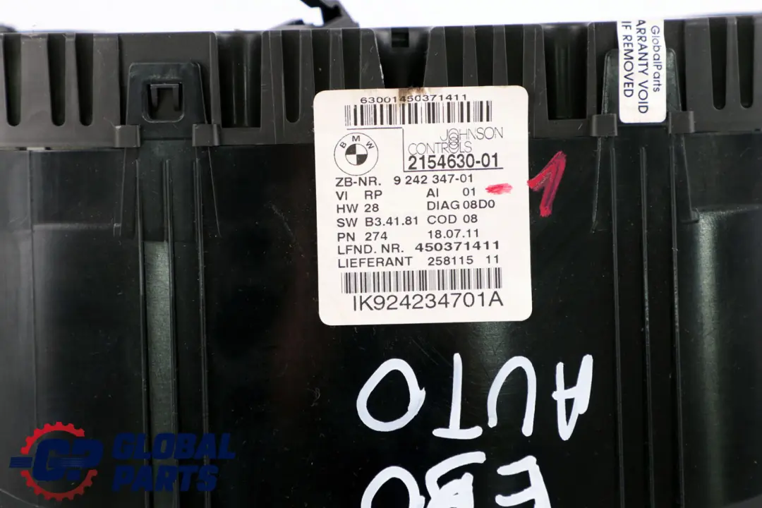 Instrument Cluster Speedo Clocks Diesel to BMW 3 X1 Series 1 E84 E90 E91 with Part number 9242347 BMW 3 X1 Series 1 E84 E90 E91 Instrument Cluster Speedo Clocks Diesel - SKU rhd-9242347-1 - Part number 9242347