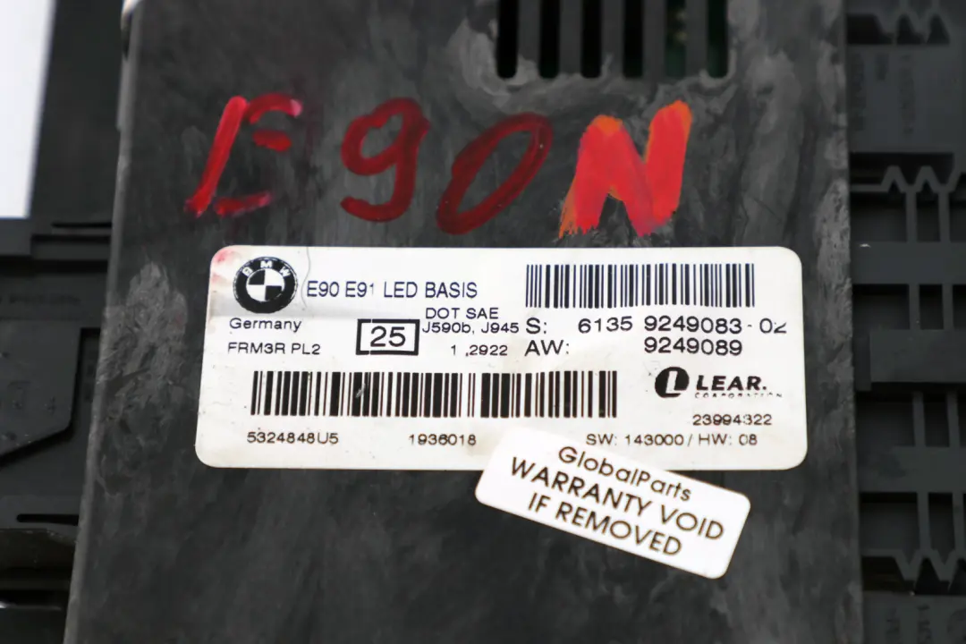 Footwell Light Control Module LCM LED Basis to BMW E90 LCI with Part number 9249083 BMW E90 LCI Footwell Light Control Module LCM LED Basis - SKU 9249083-1 - Part number 9249083