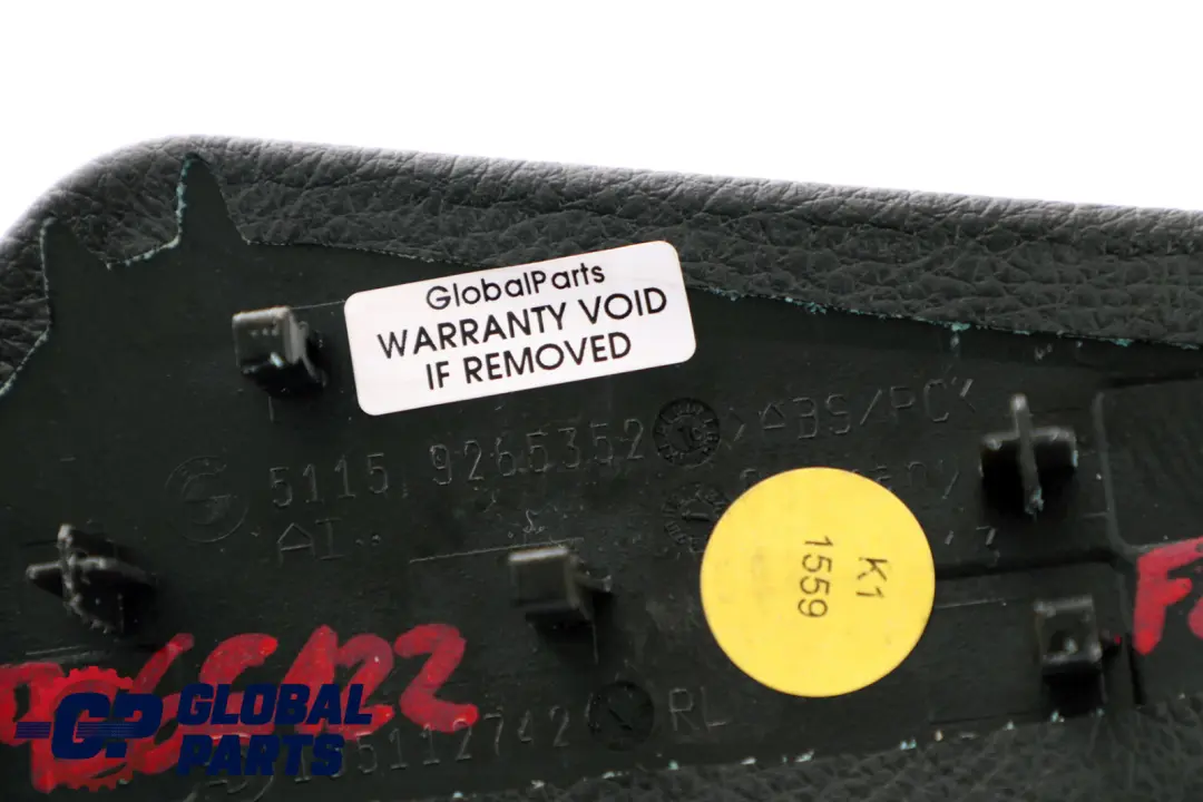 BMW 1 Series F20 F21 F22 LCI Cover Kneepad Centre Console Schwarz Black 9265352 - SKU rhd-9266122 - Part number 9266122