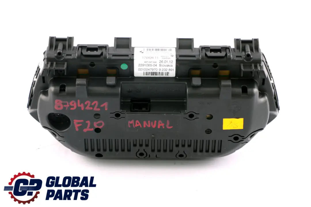 Instrument Cluster Speedo Clocks MPH Manual 9277552 to BMW 1 Series F20 with Part number 8794221 BMW 1 Series F20 Instrument Cluster Speedo Clocks MPH Manual 9277552 - SKU rhd-9277552 - Part number 8794221