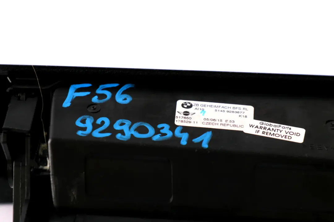 Glove Box Secret Compartment Passenger Side to Mini Cooper One F55 F56 with Part number 9283877 Mini Cooper One F55 F56 Glove Box Secret Compartment Passenger Side - SKU rhd-9290341 - Part number 9283877