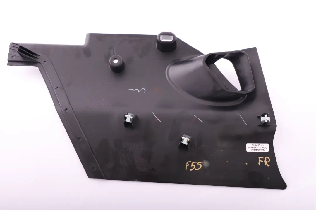 Trim Cover Middle Bottom Front Right O/S Black to BMW Mini F55 F56 F57 with Part number 9296976 BMW Mini F55 F56 F57 Trim Cover Middle Bottom Front Right O/S Black - SKU rhd-9296976 - Part number 9296976