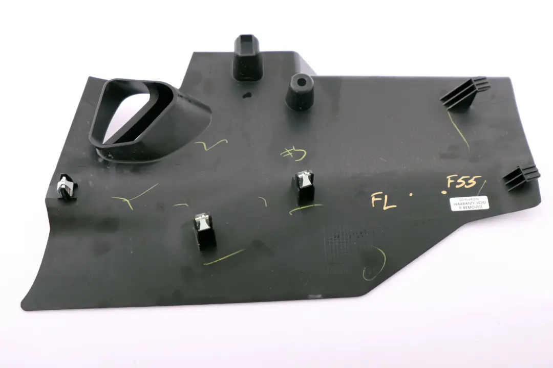 Trim Cover Middle Bottom Front Left N/S Black to BMW Mini F55 F56 F57 with Part number 9296977 BMW Mini F55 F56 F57 Trim Cover Middle Bottom Front Left N/S Black - SKU rhd-9296977 - Part number 9296977