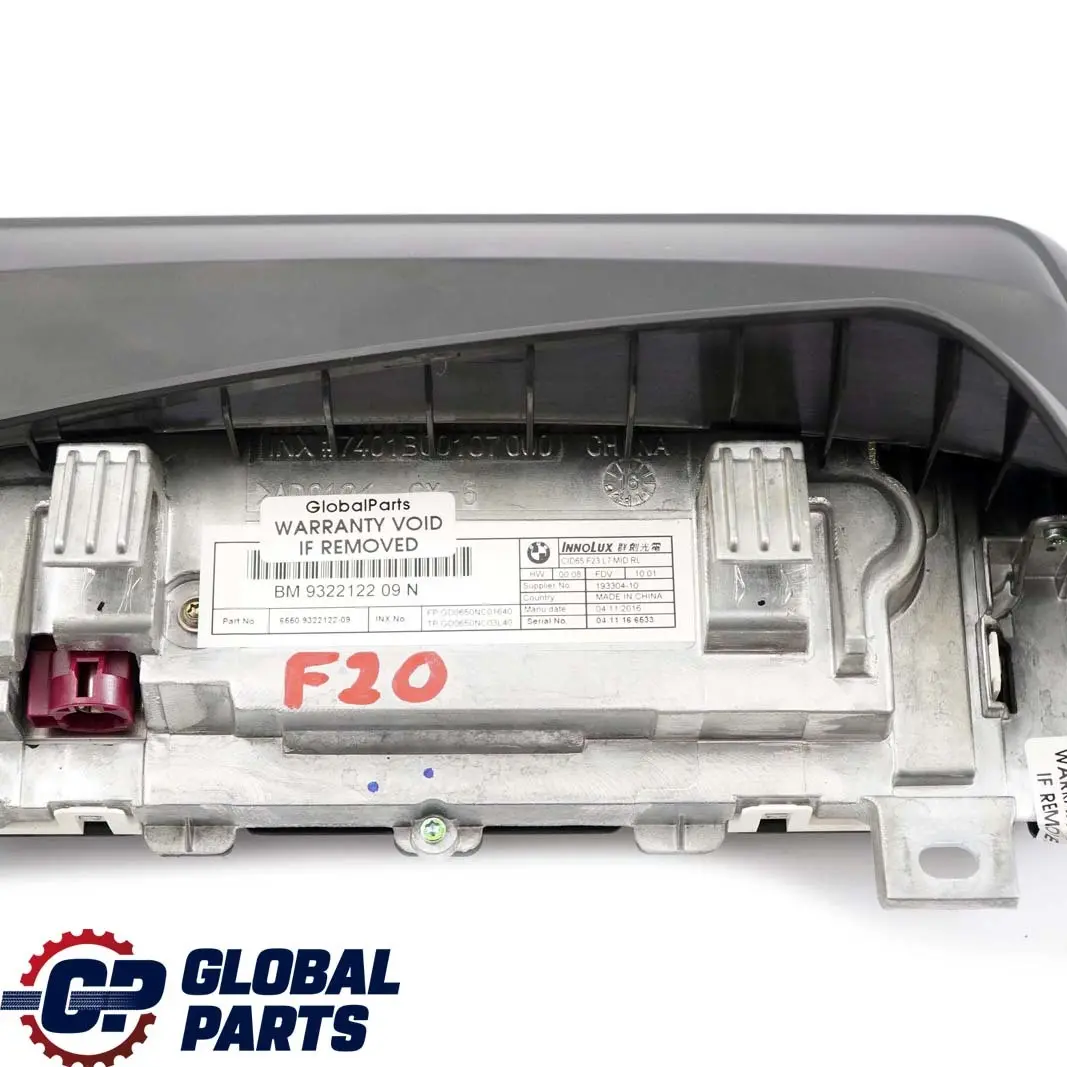  Central Information Display BMW F20 F21 F22 F23 Screen 6,5" - SKU RHD-9322122 - Part number 9322122