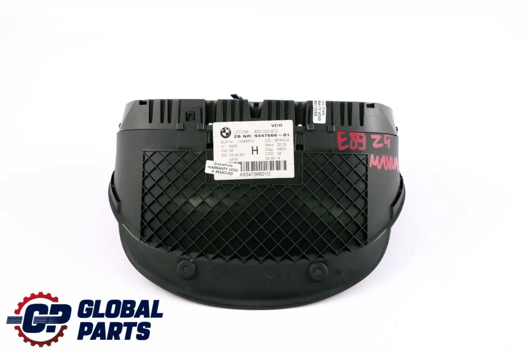 BMW Z4 Series E89 Instrument Cluster Petrol Speedometer Manual MPH - SKU rhd-9347666 - Part number 9347666