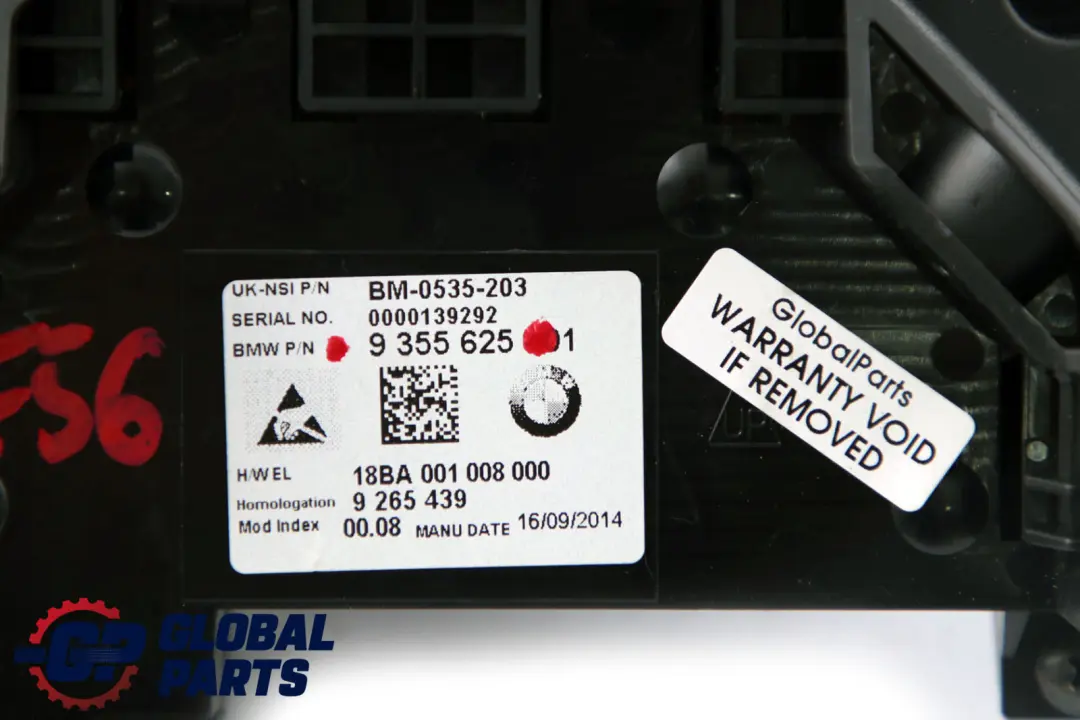 BMW Mini Cooper F54 F55 F56 F57 F60 Instrument Cluster Speedo Clocks MPH - SKU rhd-9355625 - Part number 9355625