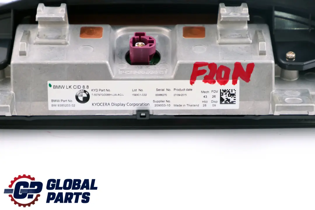 Central Information Display Screen 8,8" to BMW F20 F21 LCI F22 with Part number 9385203 BMW F20 F21 LCI F22 Central Information Display Screen 8,8" - SKU rhd-9385203 - Part number 9385203