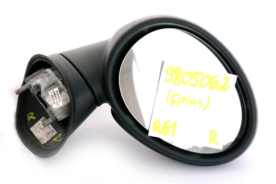 Countyman R60 Paceman R61 Heated Right Base Wing Mirror 5 Pins O/S to Mini with Part number 9805062 Mini Countyman R60 Paceman R61 Heated Right Base Wing Mirror 5 Pins O/S - SKU rhd-9805062 - Part number 9805062