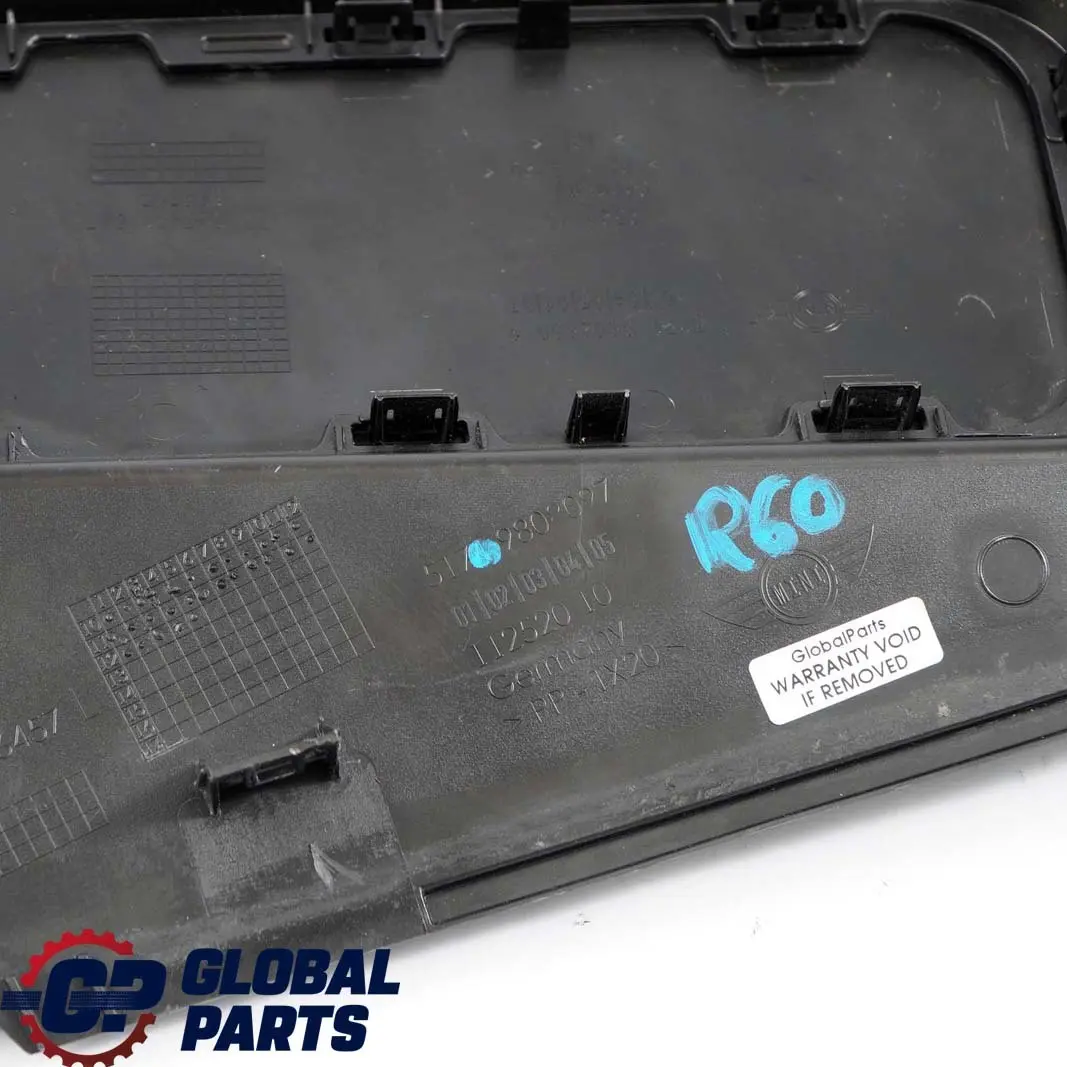 Apron Scuttle Cover Trim Panel Left N/S Black 9802860 to BMW Mini R60 R61 with Part number 9808097 BMW Mini R60 R61 Apron Scuttle Cover Trim Panel Left N/S Black 9802860 - SKU rhd-9808097 - Part number 9808097