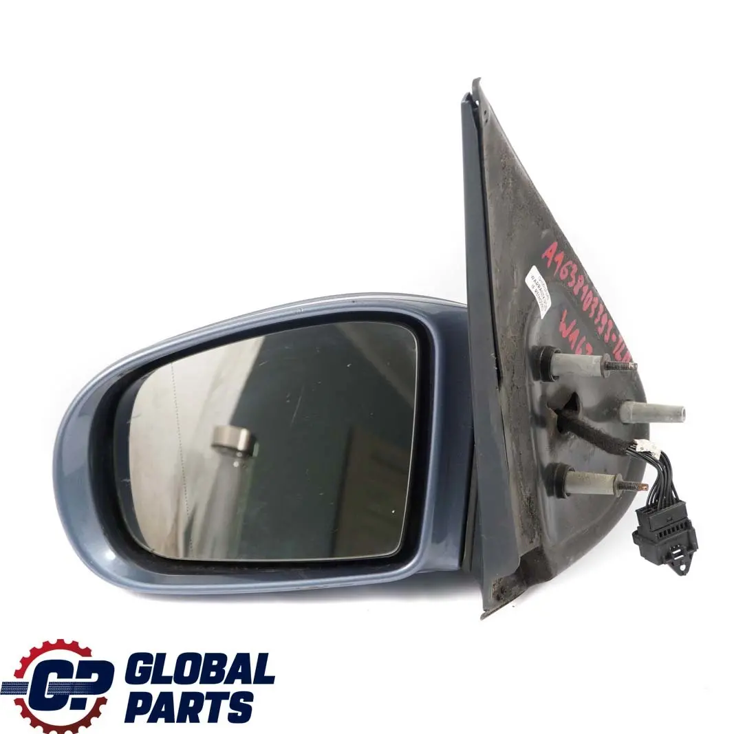  Mercedes-Benz M ML W163 Left N/S Wing Door Mirror Folding Teallite Blue 353 - SKU rhd-A1638103393-TLB - Part number A1638103393