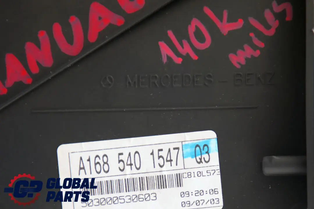 Instrument Cluster Speedo Clocks MPH Manual to Mercedes A-Class W168 with Part number A1685401547 Mercedes A-Class W168 Instrument Cluster Speedo Clocks MPH Manual - SKU rhd-A1685401547 - Part number A1685401547