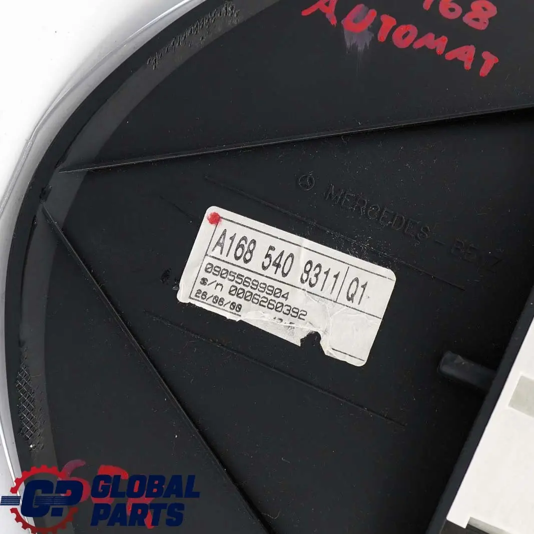 Mercedes-Benz A W168 Instrument Cluster Speedo Clocks Automatic to with Part number A1685408311 Mercedes-Benz A W168 Instrument Cluster Speedo Clocks Automatic - SKU rhd-A1685409311 - Part number A1685408311