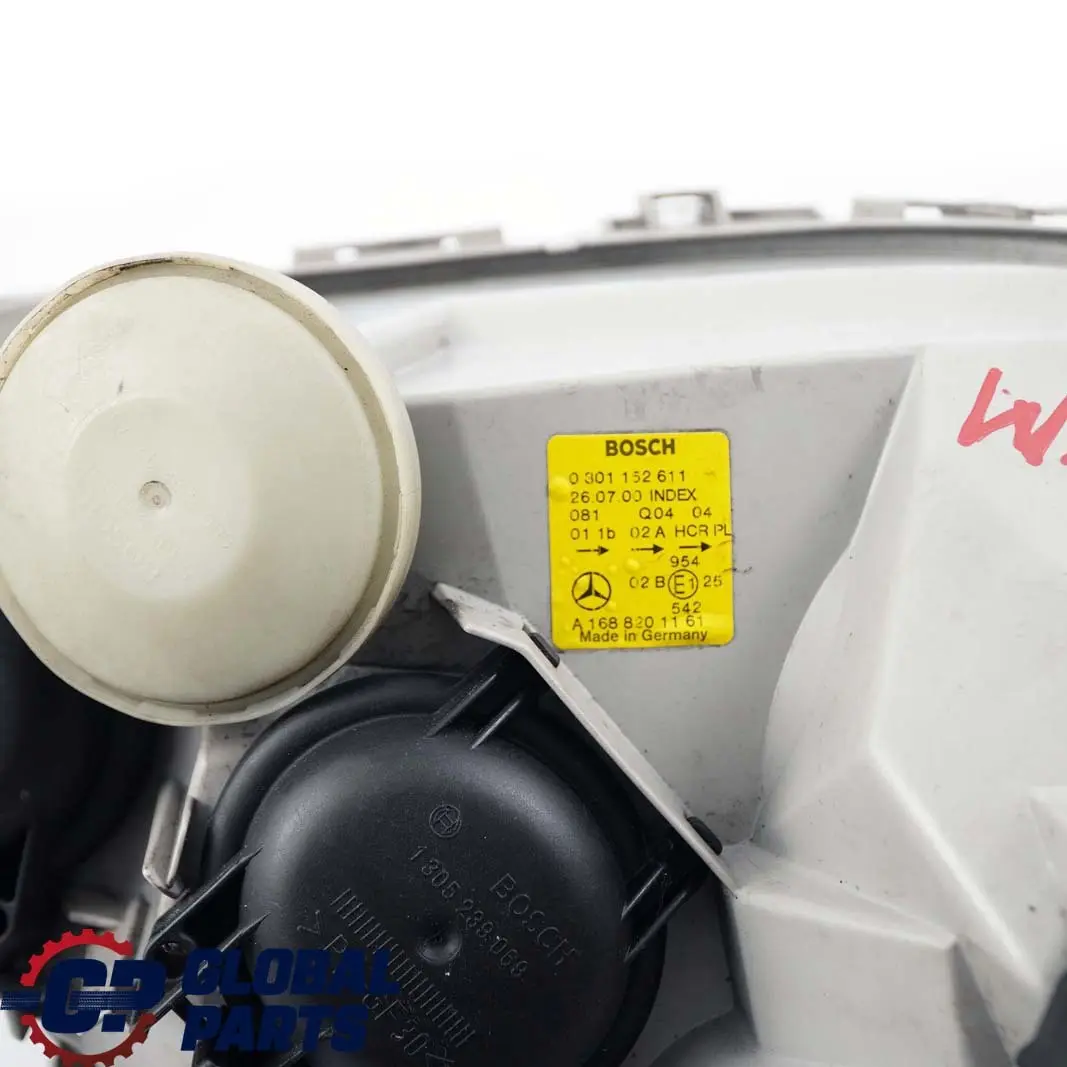 Mercedes-Benz A-Class W168 Headlight Headlamp Lamp Front Left N/S to with Part number A1688201161 Mercedes-Benz A-Class W168 Headlight Headlamp Lamp Front Left N/S - SKU rhd-A1688201161 - Part number A1688201161