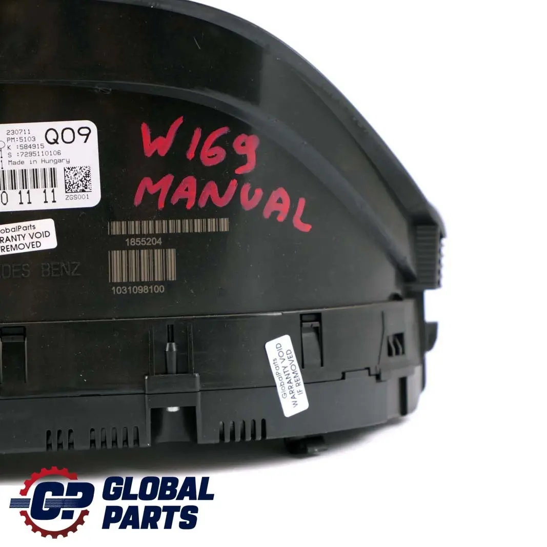  Mercedes-Benz A-Class W169 Instrument Cluster Speedo Clocks Manual - SKU rhd-A1694401111 - Part number A1694401111