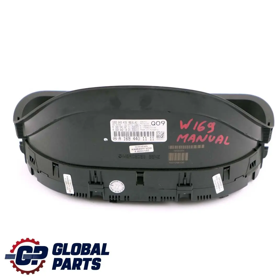  Mercedes-Benz A-Class W169 Instrument Cluster Speedo Clocks Manual - SKU rhd-A1694401111 - Part number A1694401111