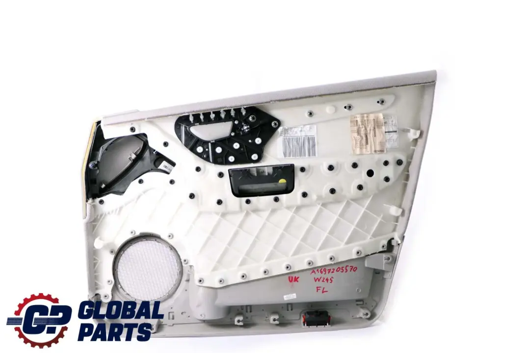 Class W245 Front Left N/S Door Card Trim Panel Cloth Alpaca Grey to Mercedes B with Part number A1697205570 Mercedes B Class W245 Front Left N/S Door Card Trim Panel Cloth Alpaca Grey - SKU rhd-A1697205570 - Part number A1697205570