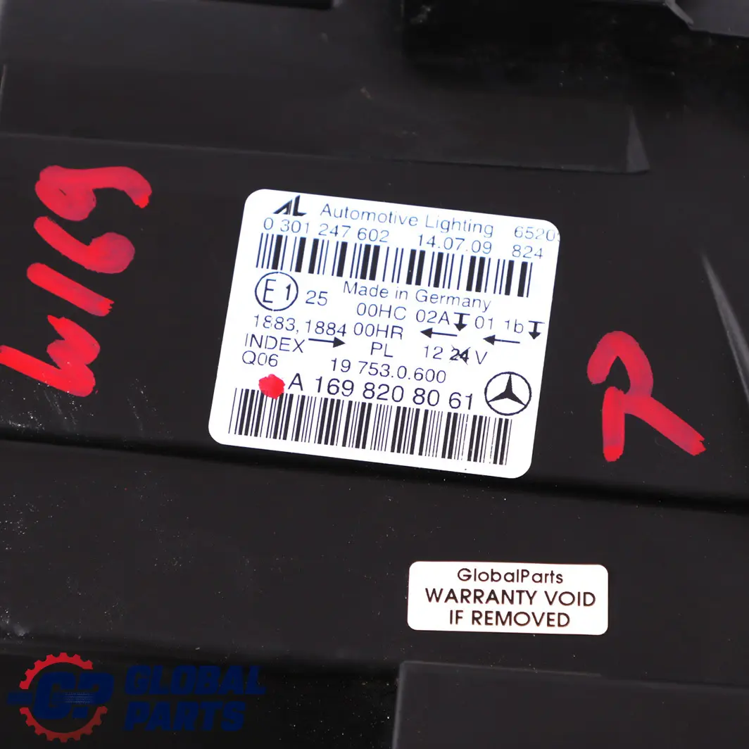 Mercedes-Benz B-Class W245 Headlight Headlamp Lamp Front Right O/S to with Part number A1698208061 Mercedes-Benz B-Class W245 Headlight Headlamp Lamp Front Right O/S - SKU rhd-A1698208061 - Part number A1698208061