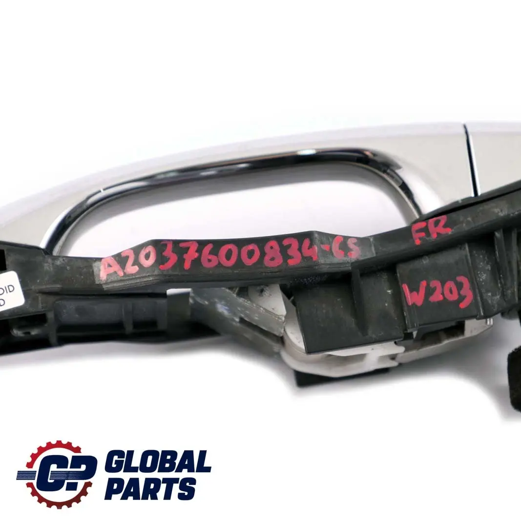 Mercedes-Benz C-Class W203 Front Right Door O/S Handle Cubanite Silver 723 to with Part number A2037600834 Mercedes-Benz C-Class W203 Front Right Door O/S Handle Cubanite Silver 723 - SKU rhd-A2037600834-CS - Part number A2037600834