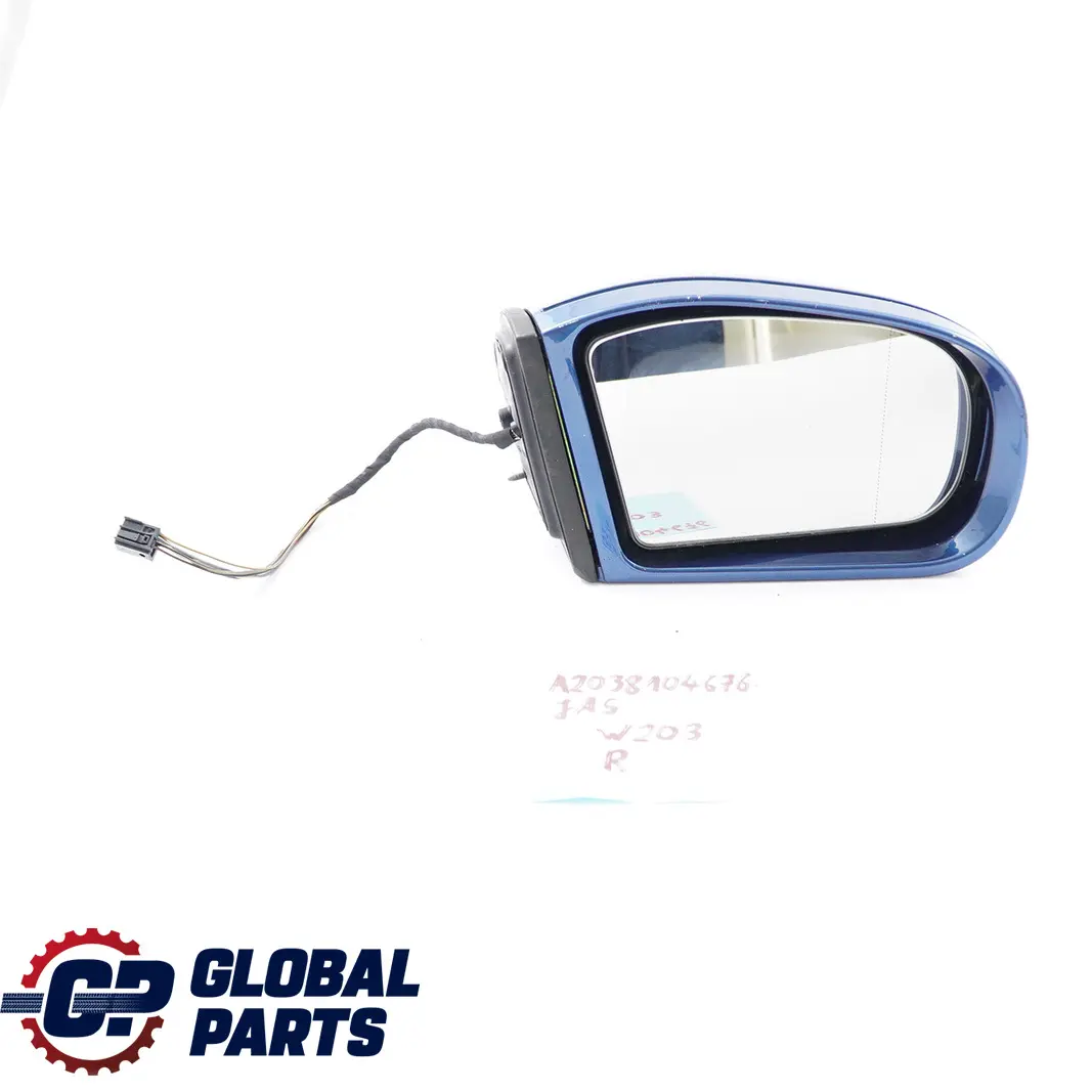  Mercedes-Benz C-Class W203 Right O/S Door Wing Mirror Jaspisblau Metallic 345 - SKU rhd-A2038104676-JAS - Part number A2038104676