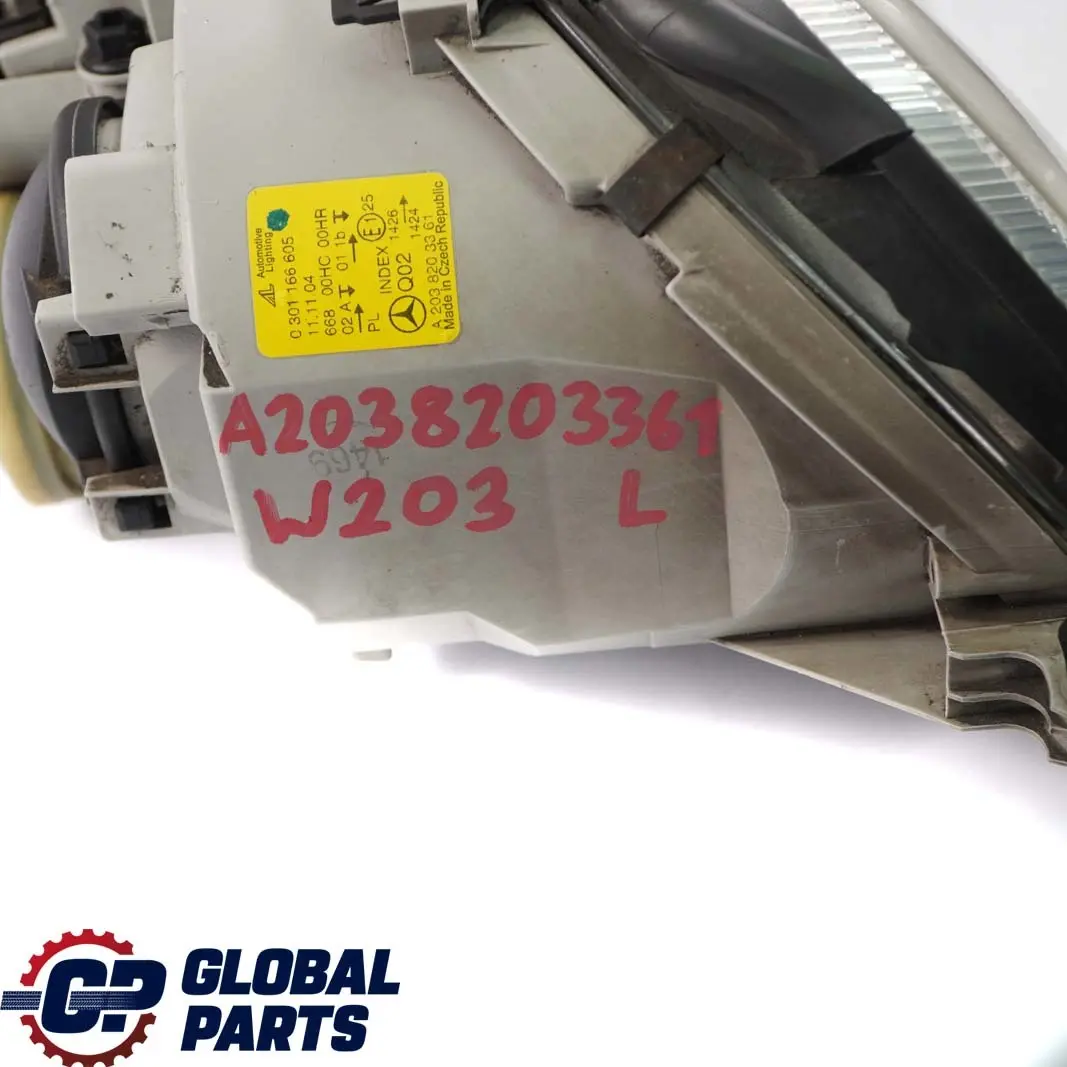 Mercedes-Benz C-Class W203 Headlight Headlamp Lamp Front Left N/S to with Part number A2038203361 Mercedes-Benz C-Class W203 Headlight Headlamp Lamp Front Left N/S - SKU rhd-A2038203361 - Part number A2038203361