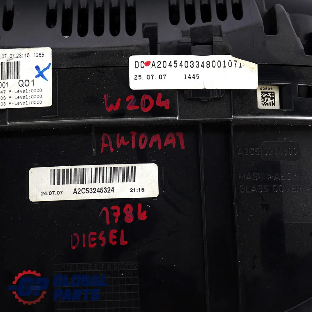 Mercedes-Benz C-Class W204 Diesel Instrument Cluster Speedo Clocks Automatic to with Part number A2045403348 Mercedes-Benz C-Class W204 Diesel Instrument Cluster Speedo Clocks Automatic - SKU rhd-A2045403348 - Part number A2045403348