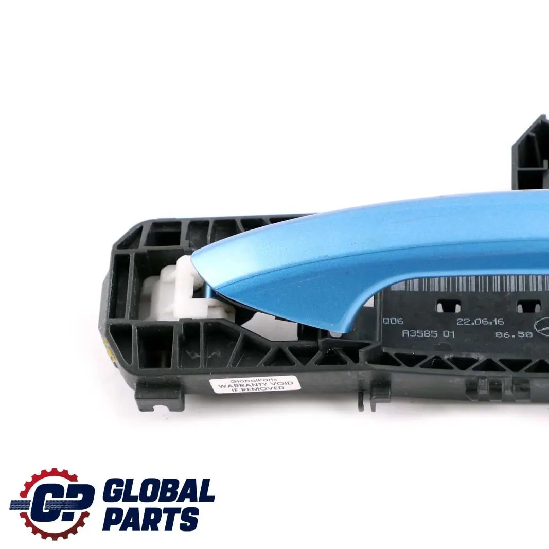 Right Door O/S Handle South Sea Blue Metallic 162 to Mercedes W176 Rear with Part number A2047601634 Mercedes W176 Rear Right Door O/S Handle South Sea Blue Metallic 162 - SKU A2047601634-SSB - Part number A2047601634