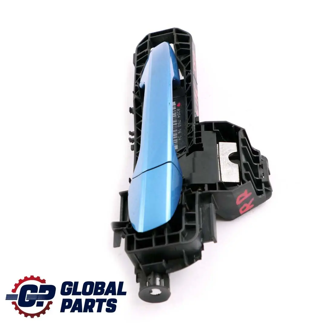Maniglia O/S Porta Posteriore Destra South Sea Blue Metallic 162 per Mercedes W176 con numero di parte A2047601634 Mercedes W176 Maniglia O/S Porta Posteriore Destra South Sea Blue Metallic 162 - SKU A2047601634-SSB - Numero di parte A2047601634