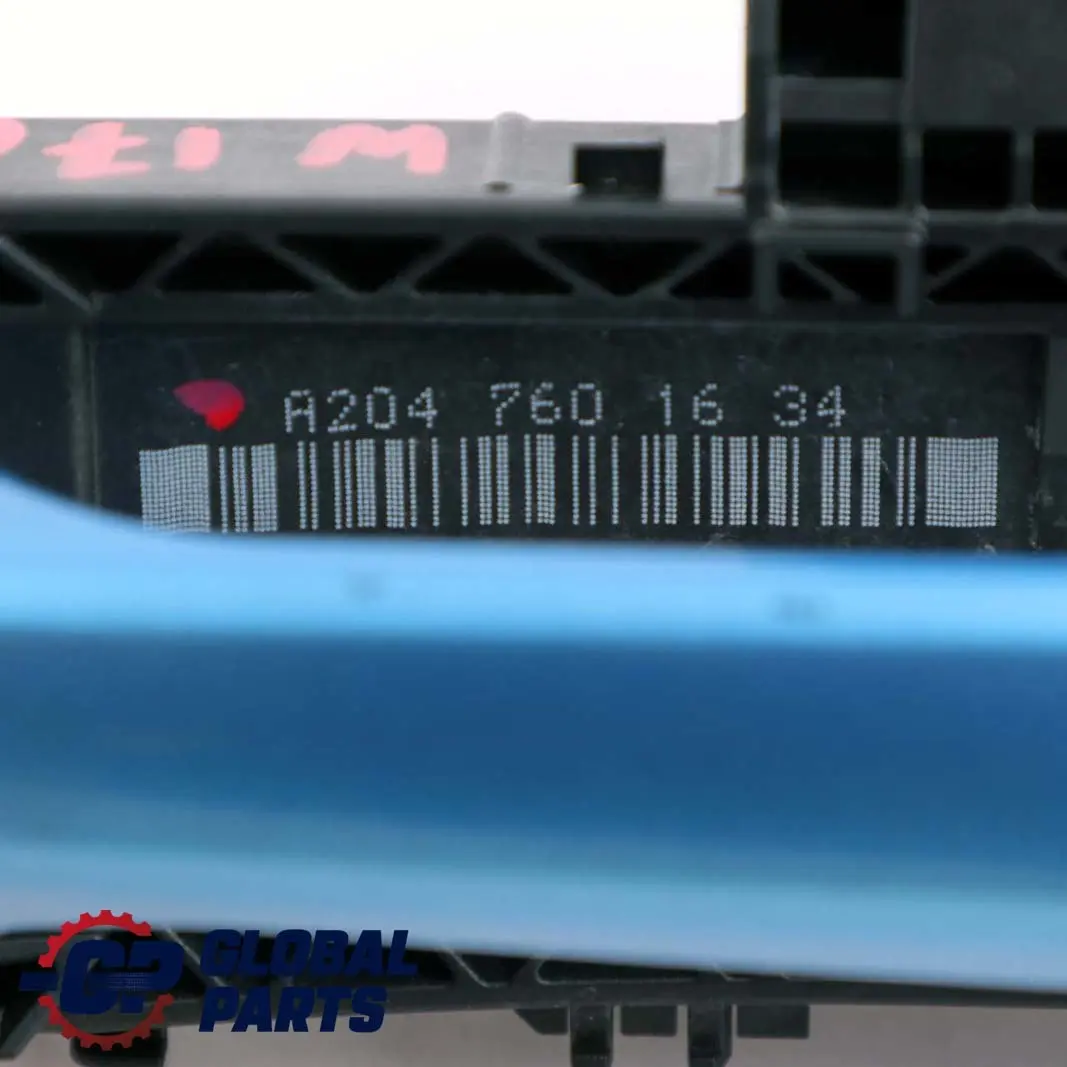 Right Door O/S Handle South Sea Blue Metallic 162 to Mercedes W176 Rear with Part number A2047601634 Mercedes W176 Rear Right Door O/S Handle South Sea Blue Metallic 162 - SKU A2047601634-SSB - Part number A2047601634