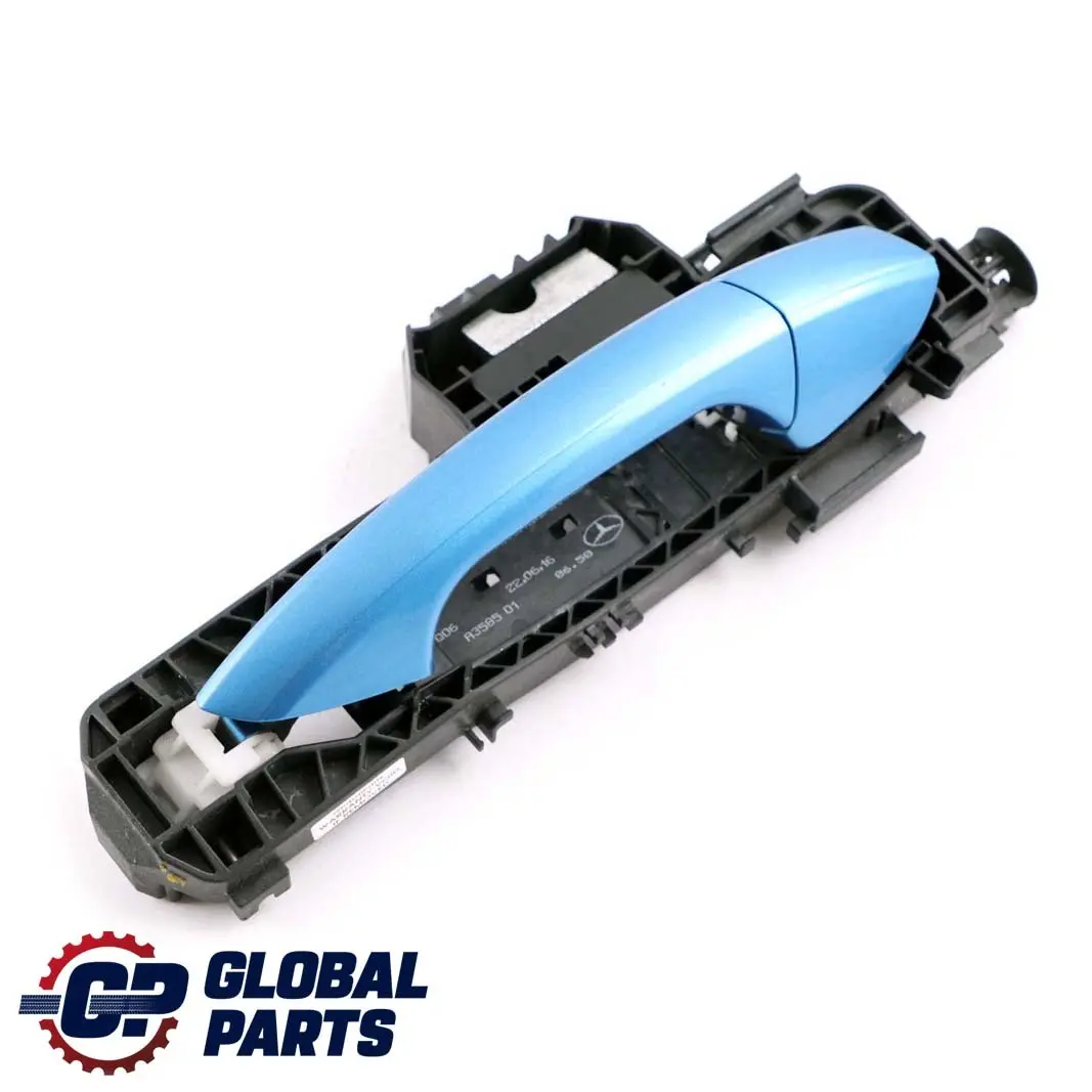Right Door O/S Handle South Sea Blue Metallic 162 to Mercedes W176 Rear with Part number A2047601634 Mercedes W176 Rear Right Door O/S Handle South Sea Blue Metallic 162 - SKU A2047601634-SSB - Part number A2047601634