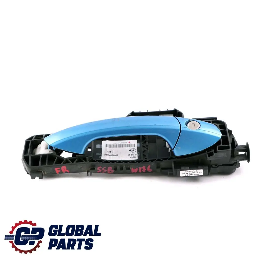 Mercedes-Benz A W176 Front Right Door O/S Handle South Sea Blue Metallic 162 to with Part number A2047602000 Mercedes-Benz A W176 Front Right Door O/S Handle South Sea Blue Metallic 162 - SKU rhd-A2047602000-SSB - Part number A2047602000