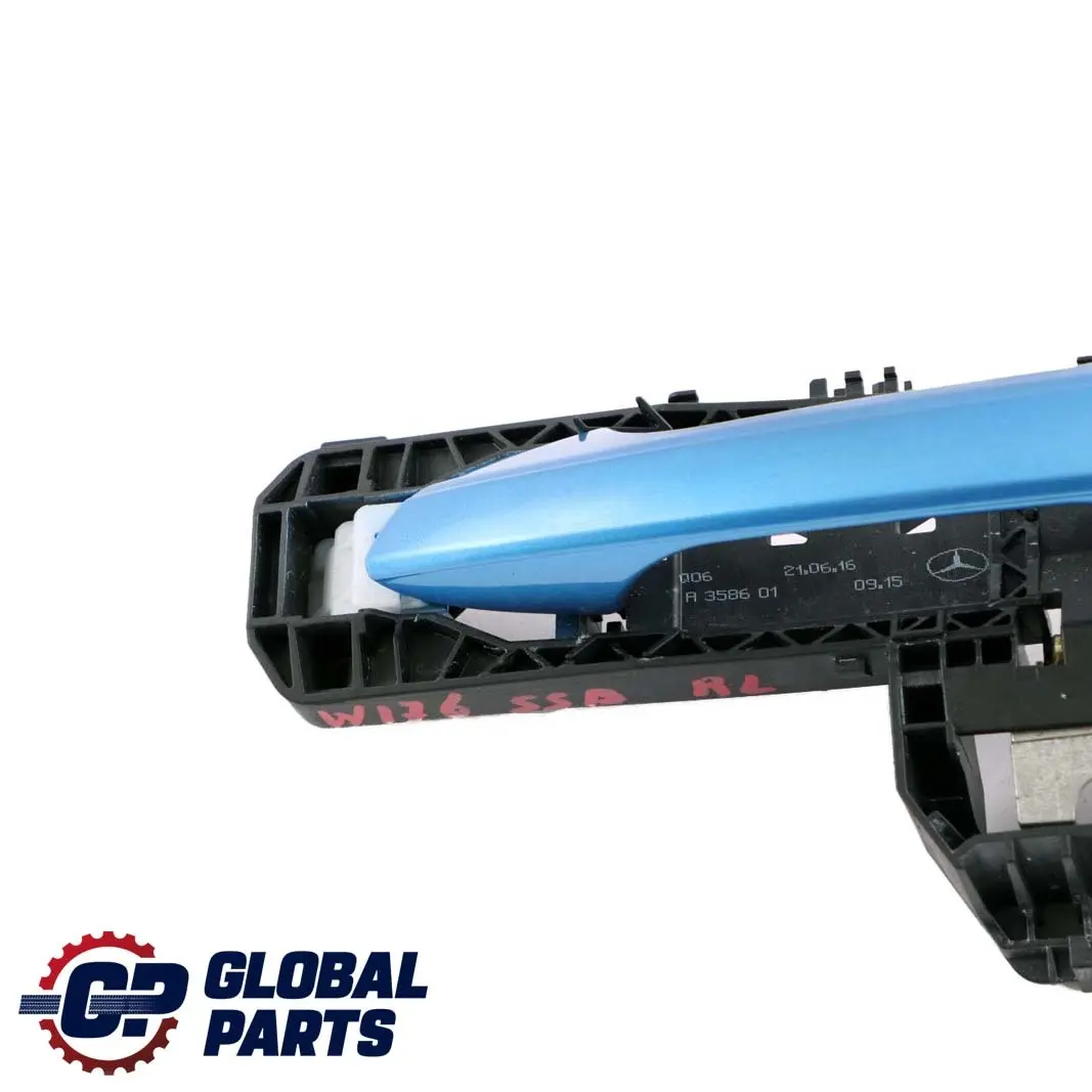 Mercedes-Benz A W176 Rear Left Door N/S Handle South Sea Blue Metallic 162 to with Part number A2047602134 Mercedes-Benz A W176 Rear Left Door N/S Handle South Sea Blue Metallic 162 - SKU A2047602134-SSB - Part number A2047602134
