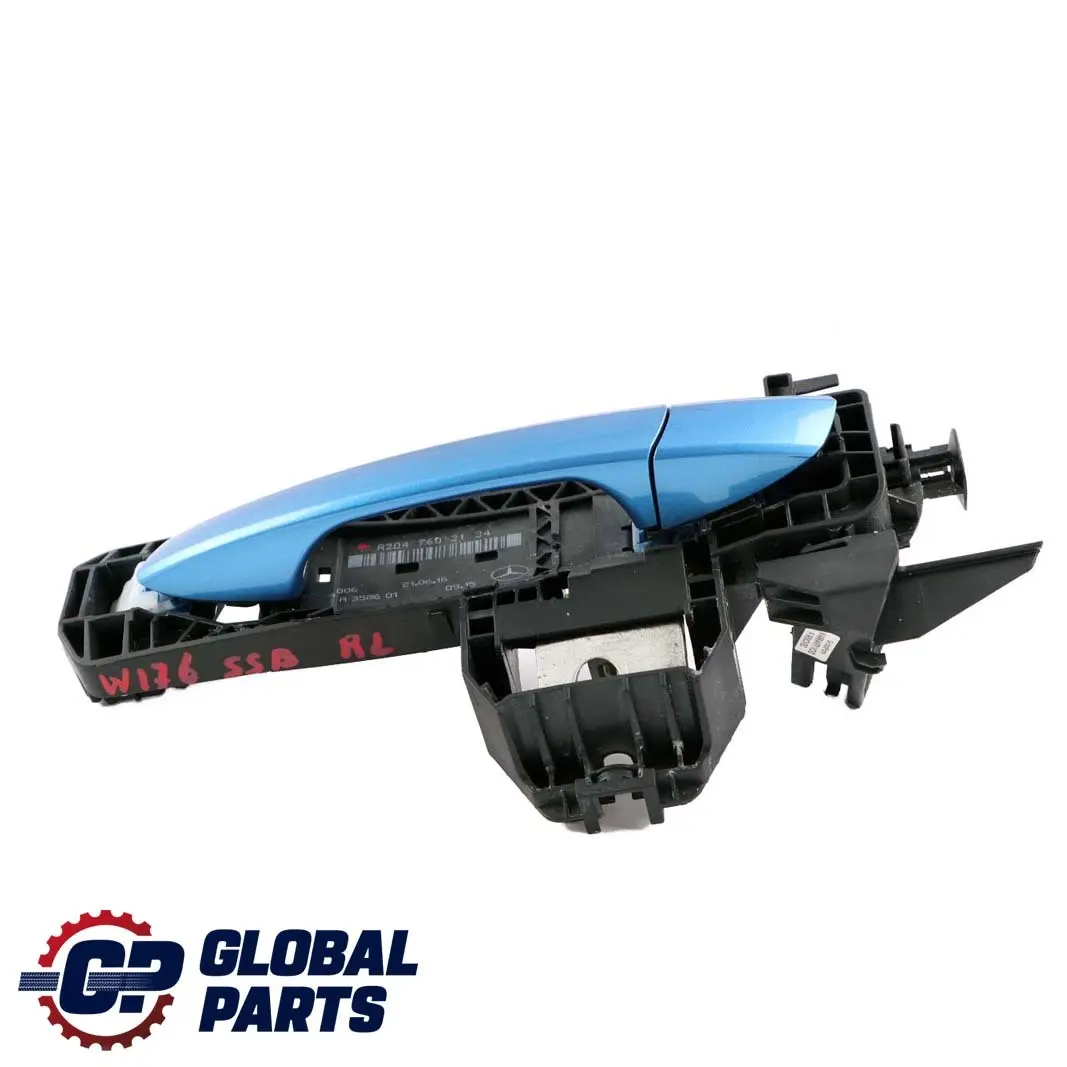 Mercedes-Benz A W176 Rear Left Door N/S Handle South Sea Blue Metallic 162 to with Part number A2047602134 Mercedes-Benz A W176 Rear Left Door N/S Handle South Sea Blue Metallic 162 - SKU A2047602134-SSB - Part number A2047602134