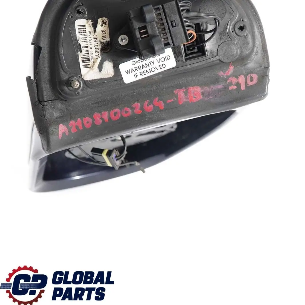 Mercedes-Benz E W210 Right O/S Wing Door Mirror Tanzanite Blue Metallic 359 to with Part number A2108100264 Mercedes-Benz E W210 Right O/S Wing Door Mirror Tanzanite Blue Metallic 359 - SKU rhd-A2108100264-TB - Part number A2108100264
