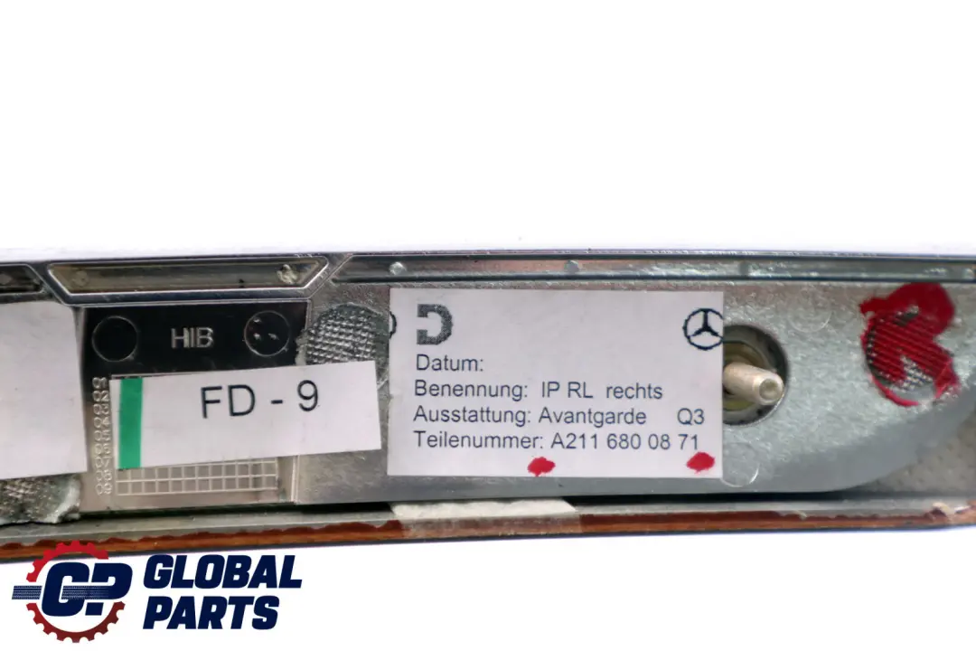 Mercedes E-Class S211 W211 Right O/S Driver's Side Dashboard Wood Trim Strip - SKU rhd-A2116800871 - Part number A2116800871