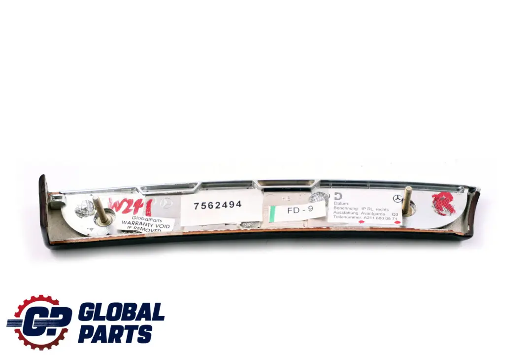 Right O/S Driver's Side Dashboard Wood Trim Strip to Mercedes E-Class S211 W211 with Part number A2116800871 Mercedes E-Class S211 W211 Right O/S Driver's Side Dashboard Wood Trim Strip - SKU rhd-A2116800871 - Part number A2116800871