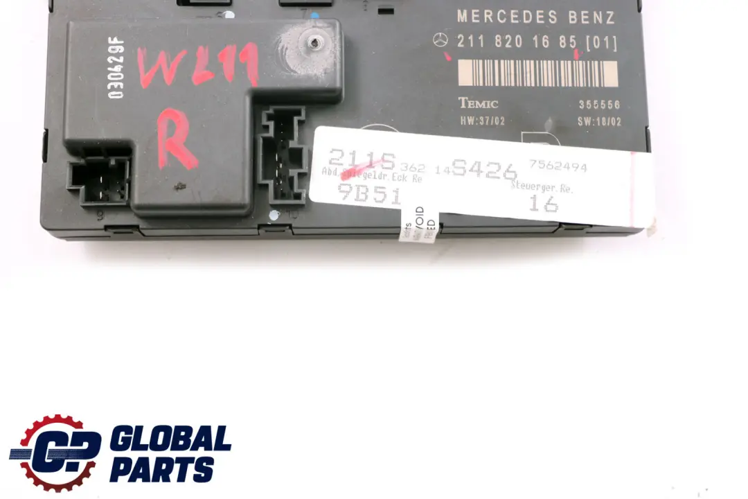 Mercedes-Benz E-Class W211 Front Right O/S Driver Door Control Module Unit ECU to with Part number A2118201685 Mercedes-Benz E-Class W211 Front Right O/S Driver Door Control Module Unit ECU - SKU rhd-A2118201685 - Part number A2118201685